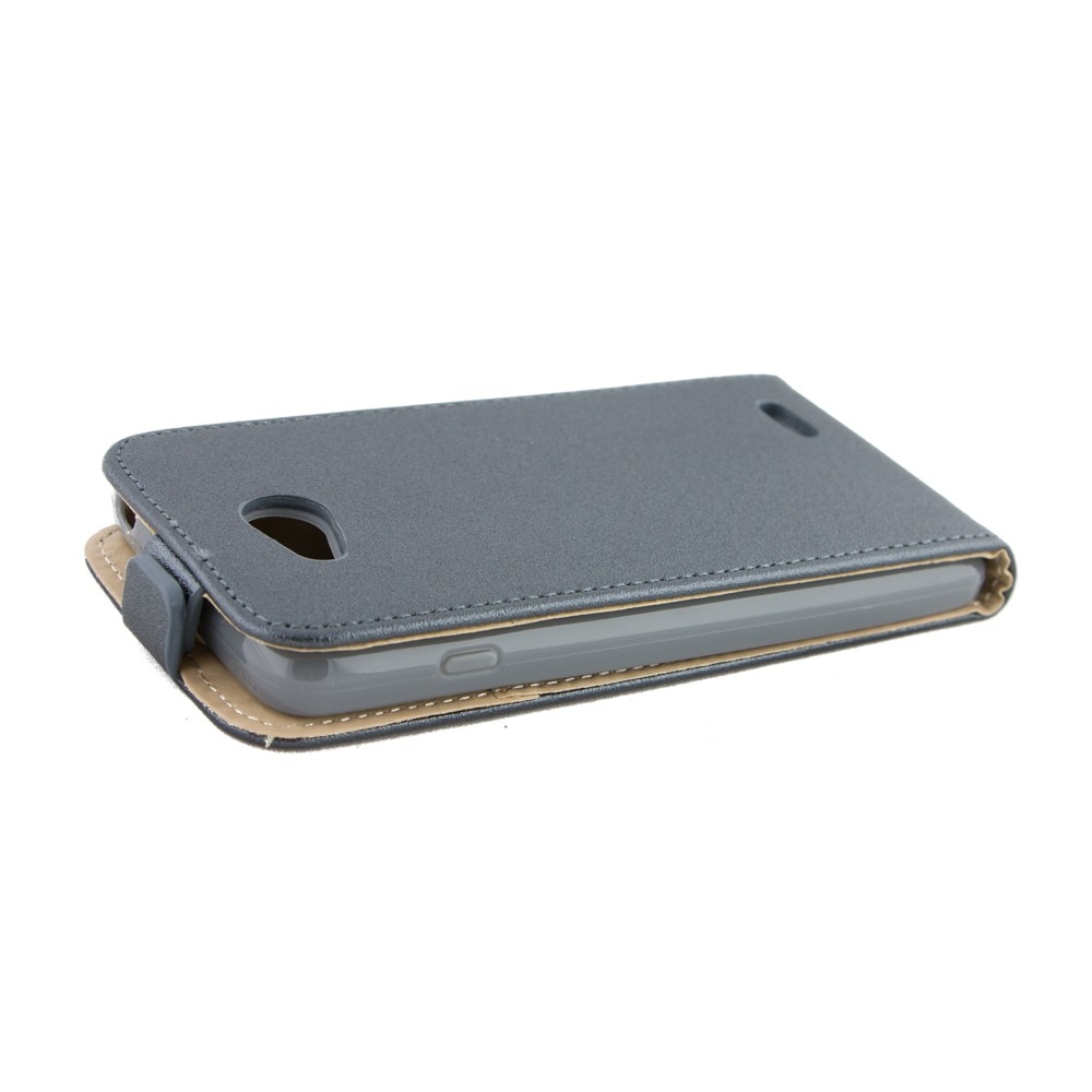 Husa LG L90 D405N, piele, ECOPOCKET SLIM, Gri