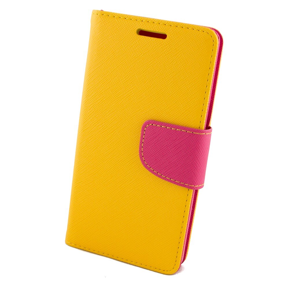 Husa piele, ECO FANCY Samsung Galaxy A5 SMA500F, Galben/Roz