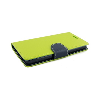 Husa piele, ECO Sony Ericsson Xperia M4 Aqua Fancy, Lime/Albastru Husa piele, ECO Sony Ericsson Xperia M4 Aqua Fancy, Lime/Albastru