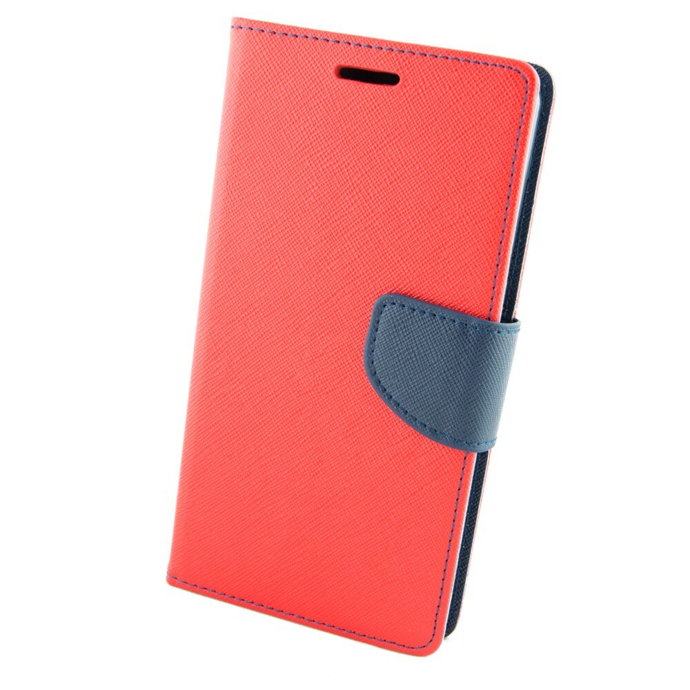 Husa piele, ECO Sony Ericsson Xperia M4 Aqua Fancy, Rosu/Albastru