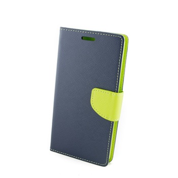 Husa piele, ECO Sony Ericsson Xperia M4 Aqua Fancy, Albastru/Lime Husa piele, ECO Sony Ericsson Xperia M4 Aqua Fancy, Albastru/Lime