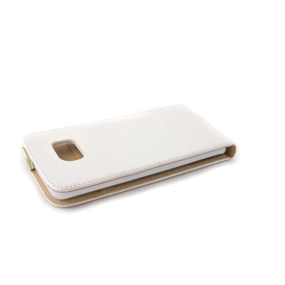 Husa Samsung Galaxy S6 Edge G925 model SLIM POCKET din Piele ECO, Alb