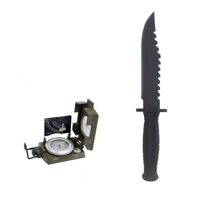 Pachet format din Busola profesionala ARM-20RO si Cutit de Vanatoare AGL 008 Commando