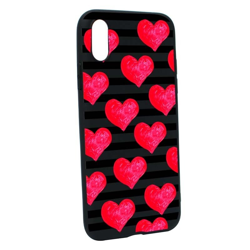 Husa Apple iPhone XS Max, Silicon, Red Heart B102