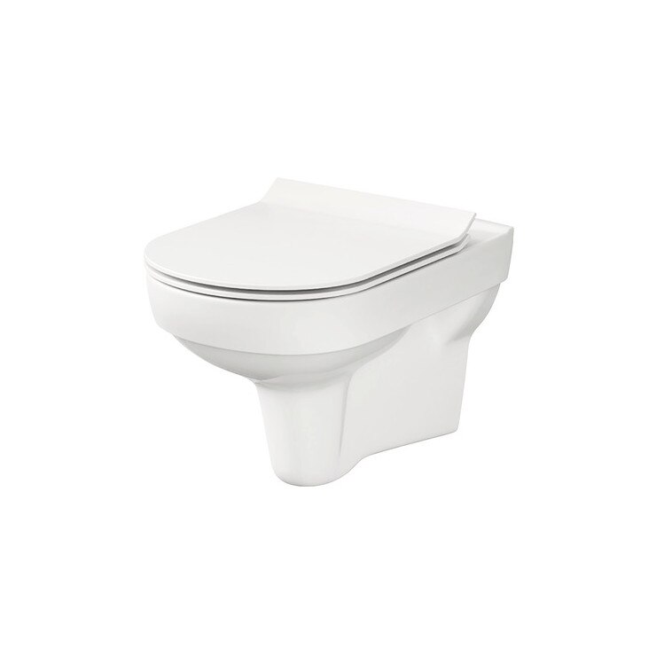 Set WC suspendat, Cersanit, City 794 Clean On, cu capac slim din duroplast, cadere lenta