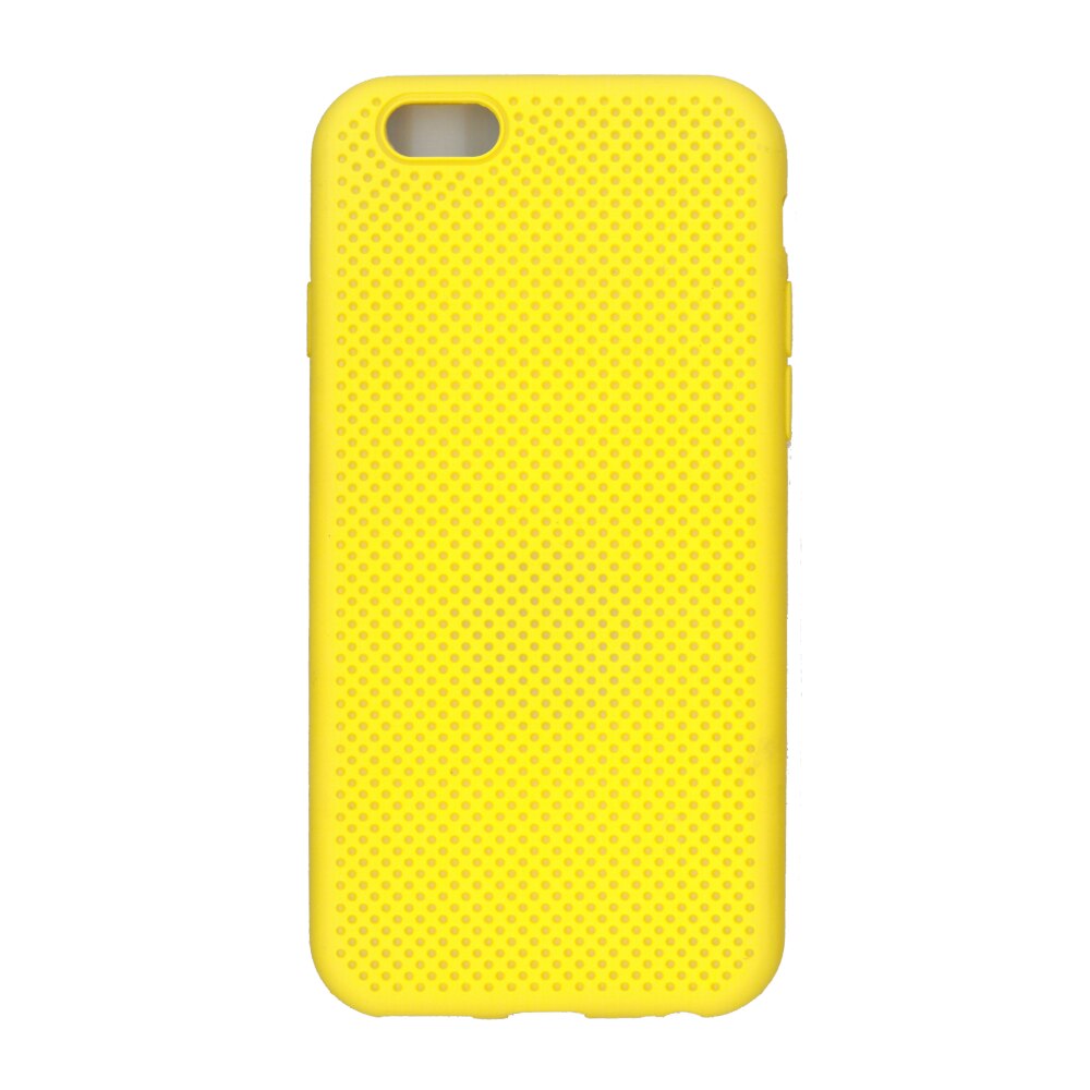 Husa din silicon cu perforatii, Eurocell, pentru iPhone 6, galben