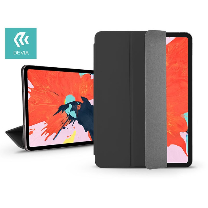 Apple iPad Pro 11 (2018)/iPad Air (2020) tablet tok (Smart Case) on/off funkcióval - Devia Star Magnet - fekete