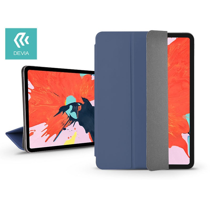 Apple iPad Pro 12.9 (2018) tablet tok (Smart Case) on/off funkcióval - Devia Star Magnet - kék
