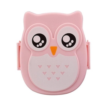 Cutie pentru pranz copii, caserola mancare, cutie sandwich, lunch box, model bufnita, roz FMD170 Cutie pentru pranz copii, caserola mancare, cutie sandwich, lunch box, model bufnita, roz FMD170