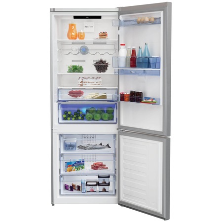 Combina frigorifica Beko RCNE560E30DZXB, 497 l, Clasa A++, NeoFrost Dual Cooling, Everfresh+, Compartiment 0°C, H 192 cm, Inox