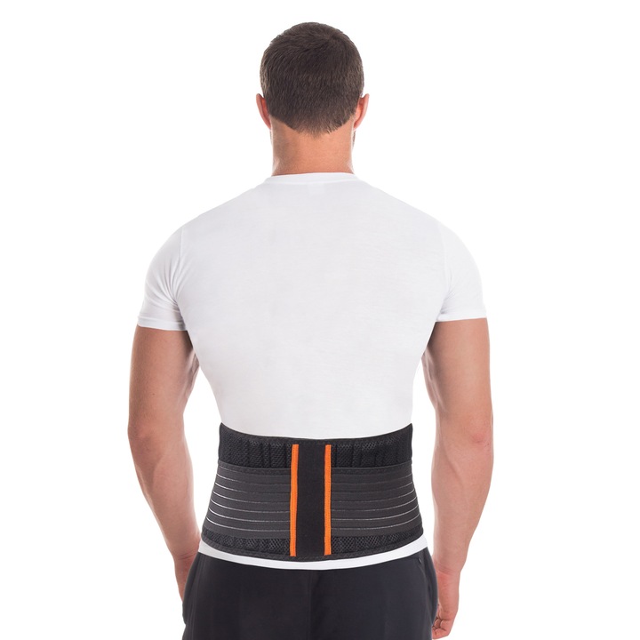 Toros Group Ortopéd deréktámasz öv, 8 erősítéssel, M méret, fekete