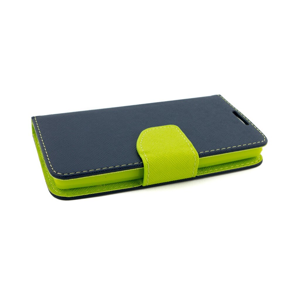 Husa LG L Spirit H440N, piele eco, Fancy, Albastru/Lime