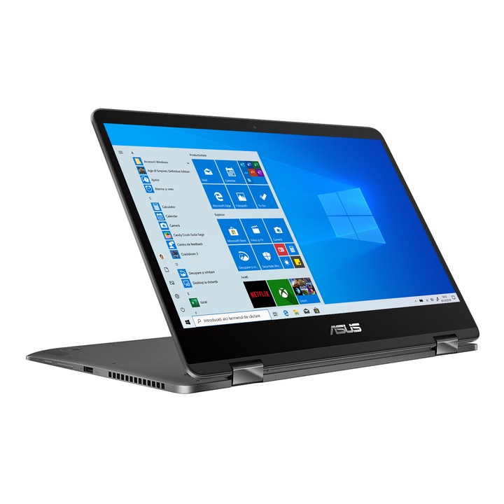 Лаптоп 2 in 1 ASUS ZenBook Flip UX461FA-E1040T with processor Intel® Core™ i7-8565U up to 4.60 GHz, Whiskey Lake, 14", Full HD, Touch, 8GB, 256GB SSD, Intel UHD Graphics 620, Microsoft Windows 10, Slate Grey