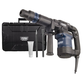 Ciocan demolator FERM, HDM1040P, 1200W, 14 J, SDS Max, 3100 BMP, 6,2 kg, Albastru/Negru Ciocan demolator FERM, HDM1040P, 1200W, 14 J, SDS Max, 3100 BMP, 6,2 kg, Albastru/Negru
