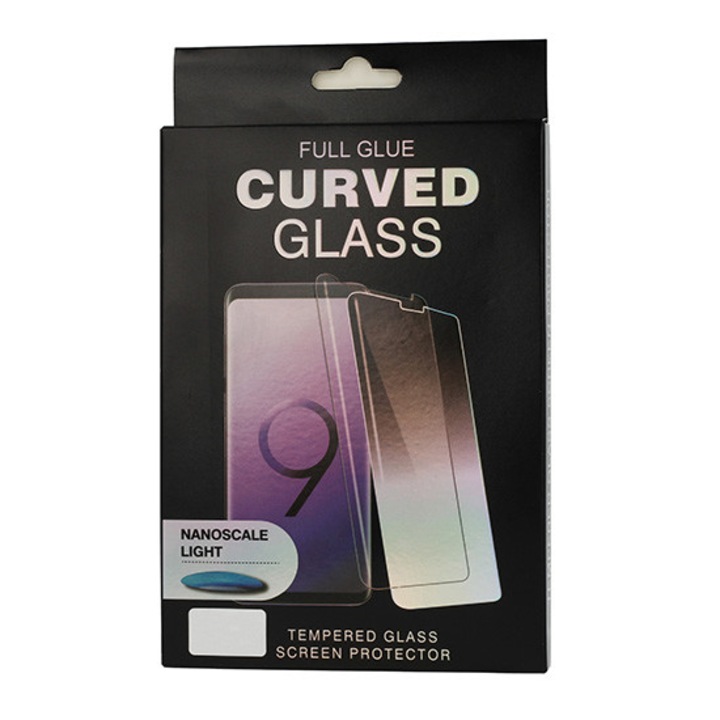 Folie sticla curbata cu adeziv UV Full Glue compatibila Samsung Galaxy S8 G950, transparenta