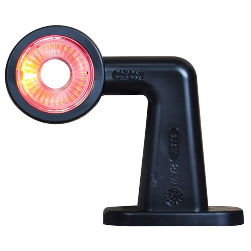 Lampa gabarit brat 125mm scurt cot 90, LED, alb-rosie, angel eye, dreapta, 12-24V, W21.2SS 421P Was