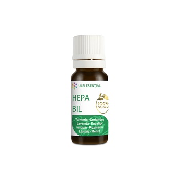 Mix sinergic de uleiuri esentiale naturale, HepaBil, pentru sanatatea ficatului si vezicii biliare, 10ml Mix sinergic de uleiuri esentiale naturale, HepaBil, pentru sanatatea ficatului si vezicii biliare, 10ml