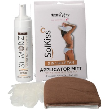 Set Spuma autobronzanta St. Moriz Dark, 200ml + Aplicator Manusa SolKiss 3 in 1 Set Spuma autobronzanta St. Moriz Dark, 200ml + Aplicator Manusa SolKiss 3 in 1
