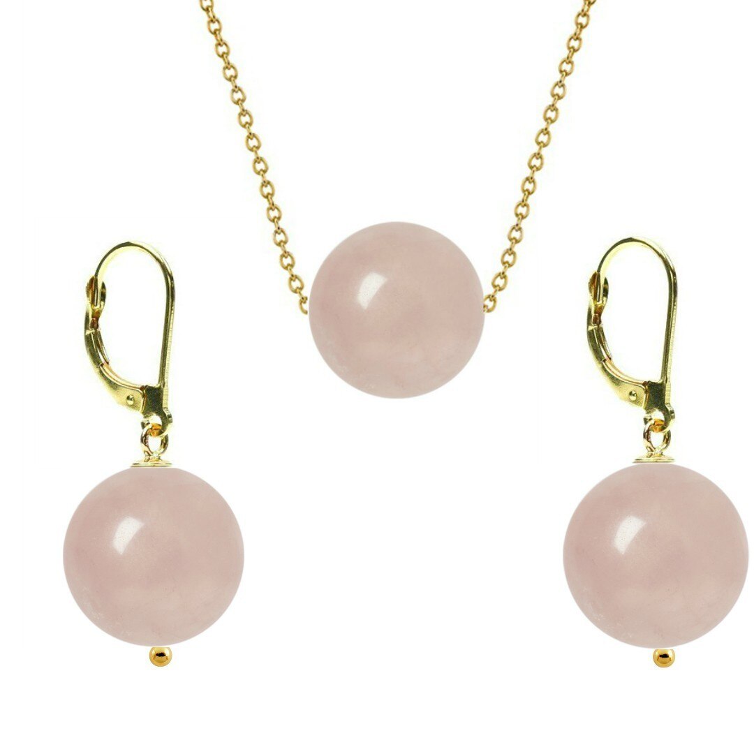 Set Aur 14 Karate si Cuart Roz de 10 mm