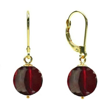 Cercei Aur 14 karate si Granat de 10 mm Cercei Aur 14 karate si Granat de 10 mm