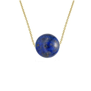 Colier Aur 14 karate cu Lapis Lazuli de 10 mm Colier Aur 14 karate cu Lapis Lazuli de 10 mm