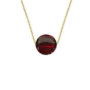 Colier Aur 14 karate cu Granat de 8 mm Colier Aur 14 karate cu Granat de 8 mm