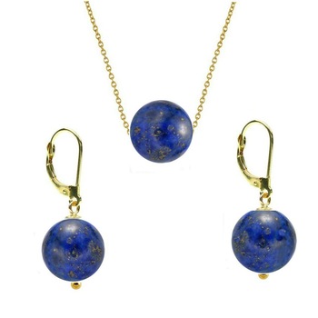 Set Aur 14 Karate si Lapis Lazuli de 8 mm Set Aur 14 Karate si Lapis Lazuli de 8 mm