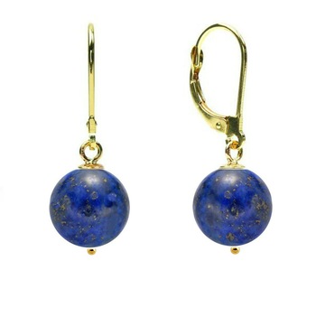 Cercei Aur 14 karate si Lapis Lazuli de 8 mm Cercei Aur 14 karate si Lapis Lazuli de 8 mm