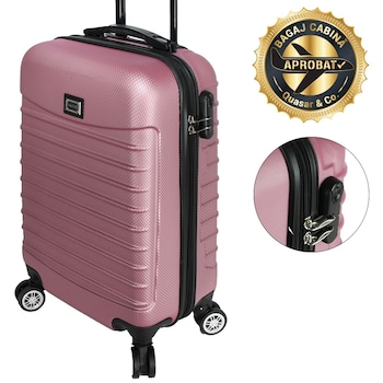 Troler cabina avion, Model Compatible Air, Quasar & Co., roz pudra, 55 x 36 x 20 cm Troler cabina avion, Model Compatible Air, Quasar & Co., roz pudra, 55 x 36 x 20 cm