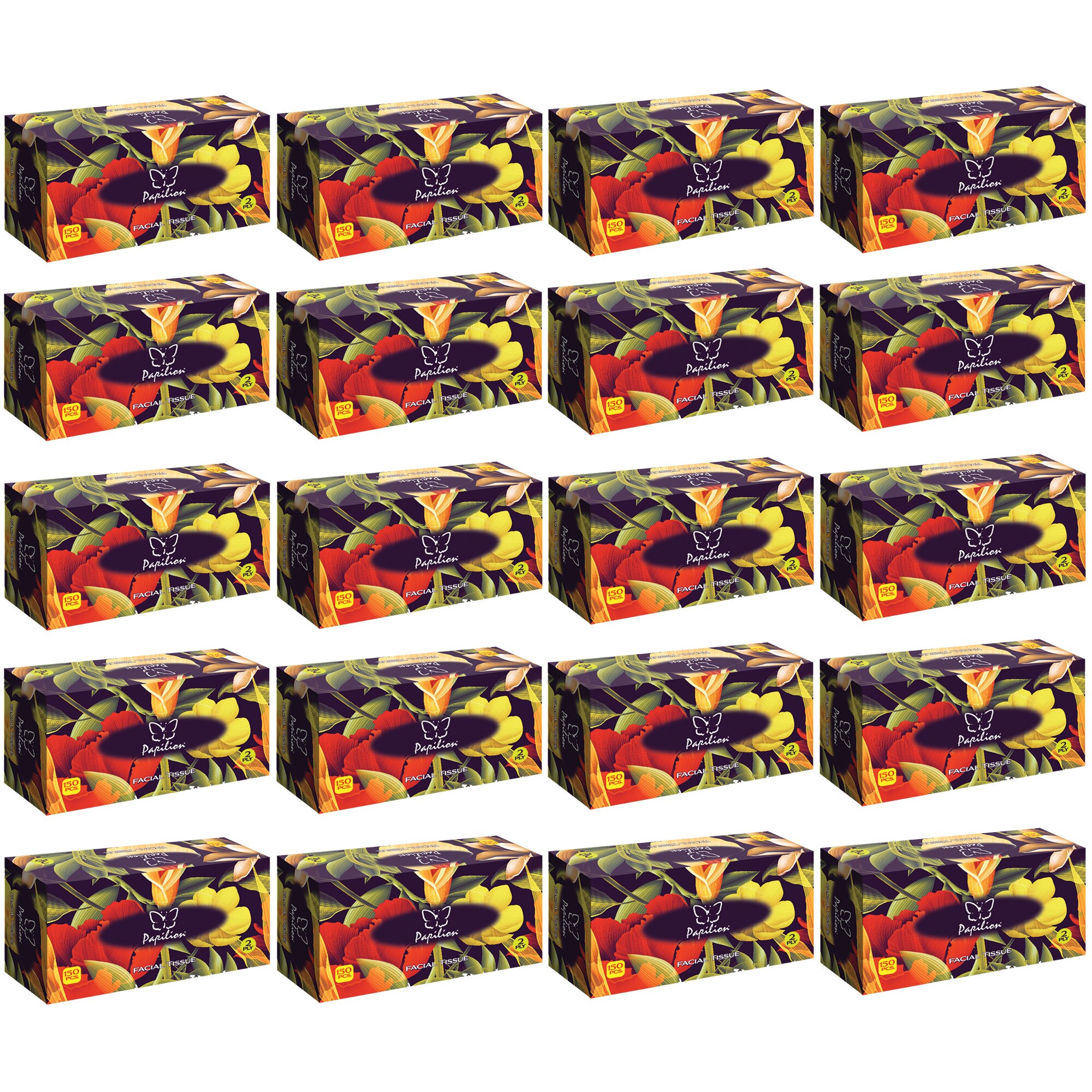 Servetele faciale Papilion Standard cutie, 2 straturi, 20 cutii x 150, 3000 foi