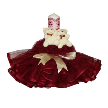 Lumanare pentru botez, grena, 35X5 cm, dae2130 Lumanare pentru botez, grena, 35X5 cm, dae2130