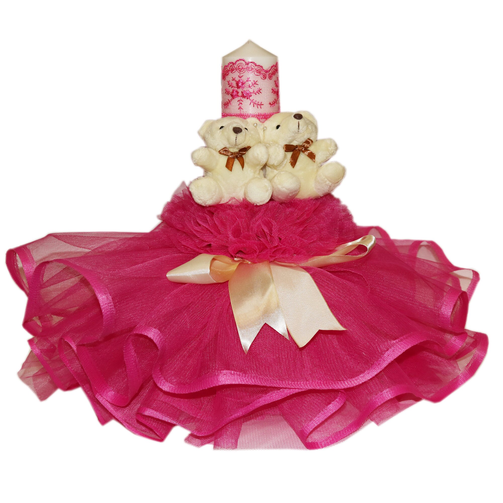 Lumanare pentru botez, ciclame, 30x7 cm, dae2133