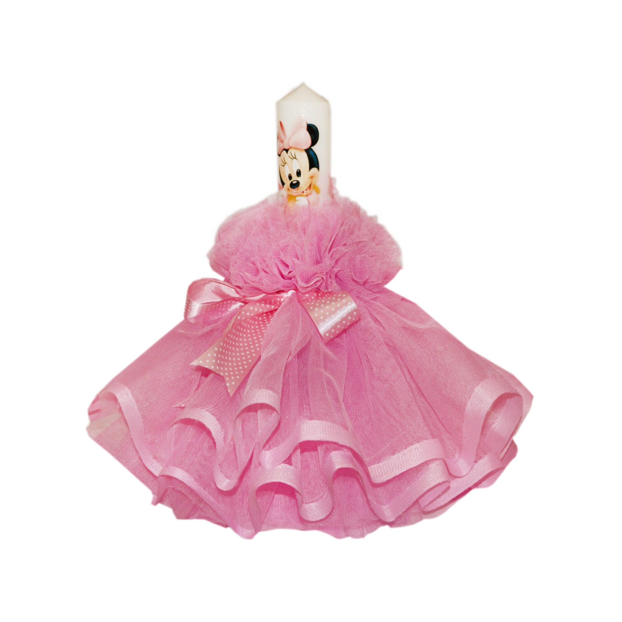 Lumanare pentru botez, roz, 35X5 cm, dae2136