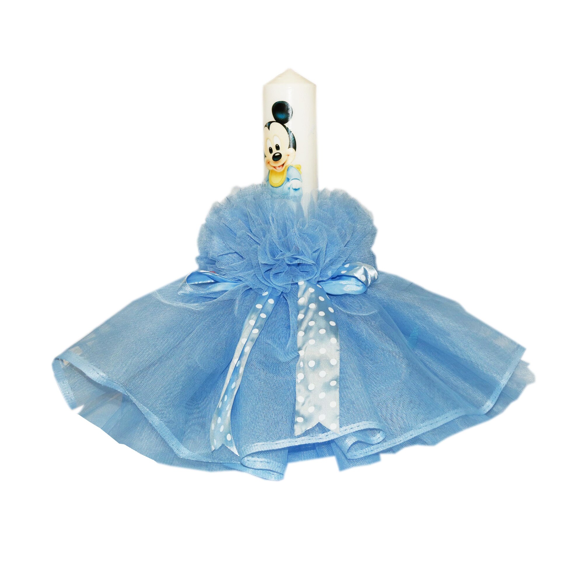 Lumanare pentru botez, bleu, 35X5 cm, dae2139