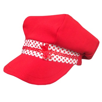 Sapca Piticot cu fundita si banda buline, Rosu Sapca Piticot cu fundita si banda buline, Rosu