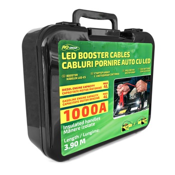 Cabluri pornire auto RoGroup, cu LED integrat, 1000A Cabluri pornire auto RoGroup, cu LED integrat, 1000A