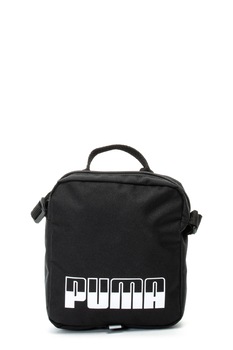 Puma, Geanta crossbody cu imprimeu logo Plus Portable II, Negru/Alb Puma, Geanta crossbody cu imprimeu logo Plus Portable II, Negru/Alb