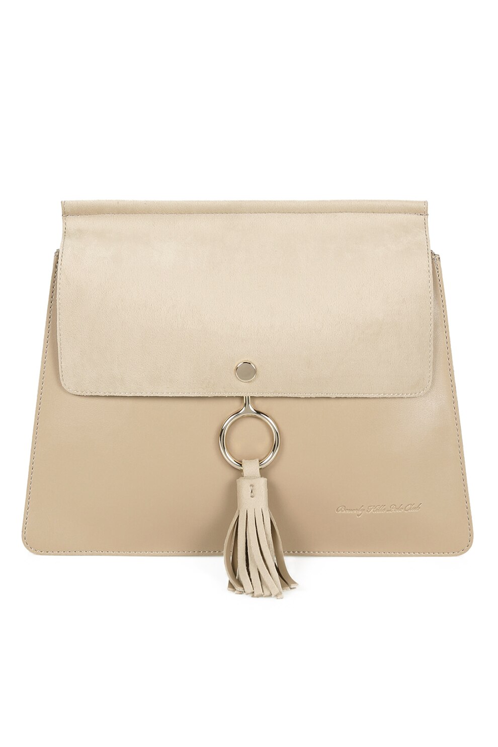 Beverly Hills Polo Club, Geanta de piele ecologica, cu bareta pentru umar, Auriu deschis