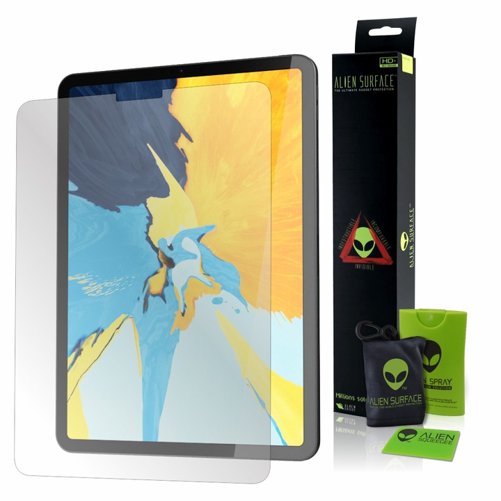Alien Surface XHD, Apple iPad Pro 11" (2018), képernyővédő fólia + ajándék Alien Fiber