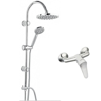 Coloana de dus fixa, mobila si baterie cabina FERRO, Rondo-Stillo, Cromat Coloana de dus fixa, mobila si baterie cabina FERRO, Rondo-Stillo, Cromat