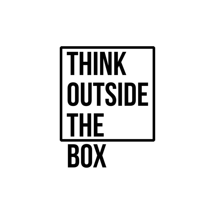 Sticker decorativ, Think outside the box, 48x61 cm, Negru, Decostick