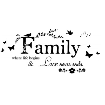 Sticker decorativ perete where life begins & love never ends 55 X 25cm Sticker decorativ perete where life begins & love never ends 55 X 25cm