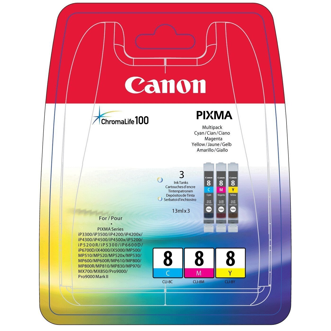 Canon 0621B029 CLI8 Inkcart - Cyan / Magenta / Galben