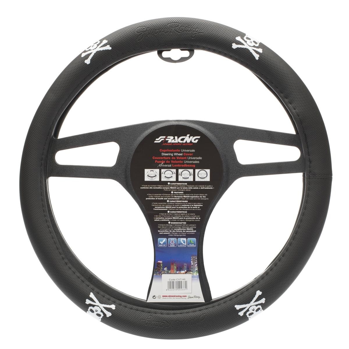 Husa volan universala, marca Simoni Racing, model Skull 2