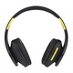 Casti Wireless Over-Ear PowerLocus P2, HD Stereo Pliabile, Bluetooth 5.3 cu optiune AUX, Micro SD / TF, FM Microfon Incorporat pentru iPhone, Android, Laptop, PC, Negru/Galben