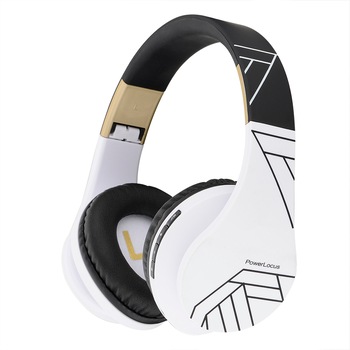 Casti Audio Bluetooth PowerLocus Over-Ear, Wireless HD Stereo pliabile cu optiune AUX, micro SD / TF, FM microfon incorporat pentru iPhone, Android, Laptop, PC - Alb/Negru Casti Audio Bluetooth PowerLocus Over-Ear, Wireless HD Stereo pliabile cu optiune AUX, micro SD / TF, FM microfon incorporat pentru iPhone, Android, Laptop, PC - Alb/Negru
