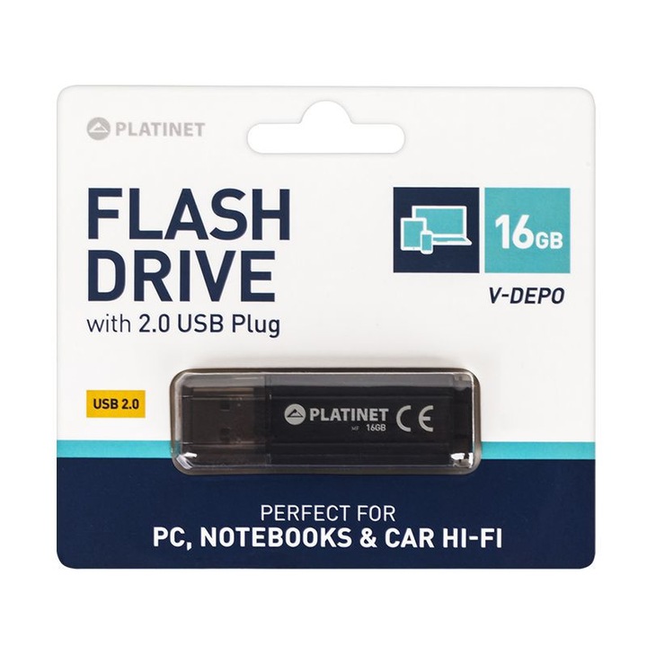 Флашка USB 2.0 V-Depo Platinet, 16 GB