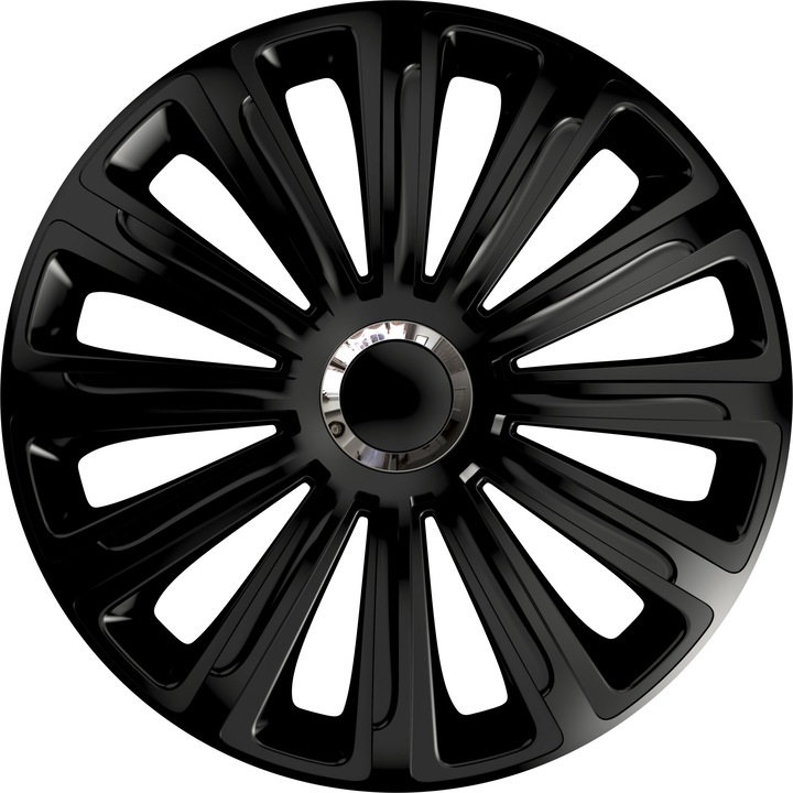 Set 4 buc capace roti Trend black RC (inel cromat) 16"