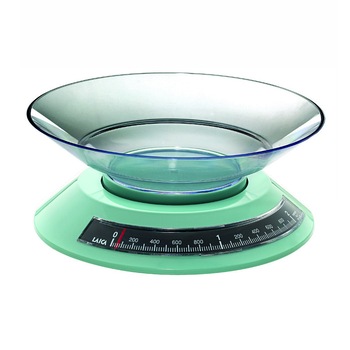 Cantar mecanic de bucatarie cu bol Laica KS2002, 2 kg, Verde Cantar mecanic de bucatarie cu bol Laica KS2002, 2 kg, Verde