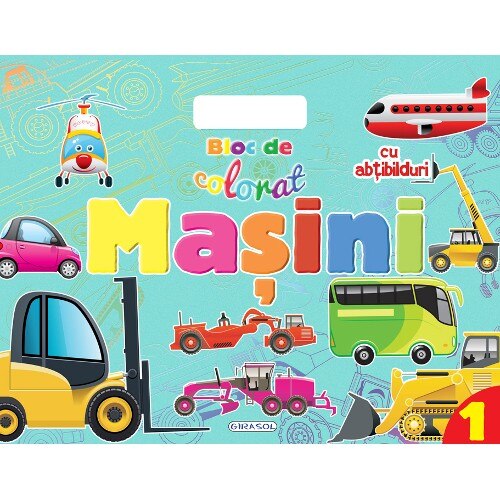 Bloc de colorat cu abt. - Masini 1